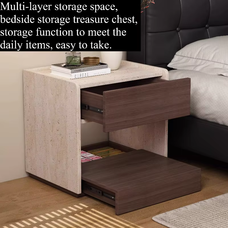 Table de chevet simple et étroite avec rangement