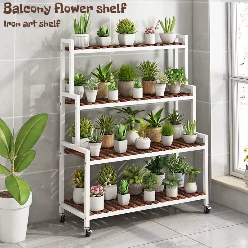 Support à fleurs à niveaux pour balcon