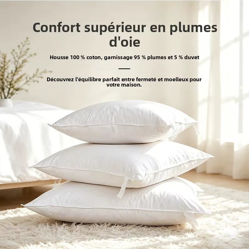 40x60 50x70 45x70cm 100% coton duvet d'oie oreiller dossier siège canapé chaise assise taille repose-pieds lit coussin coussin oreiller remplissage