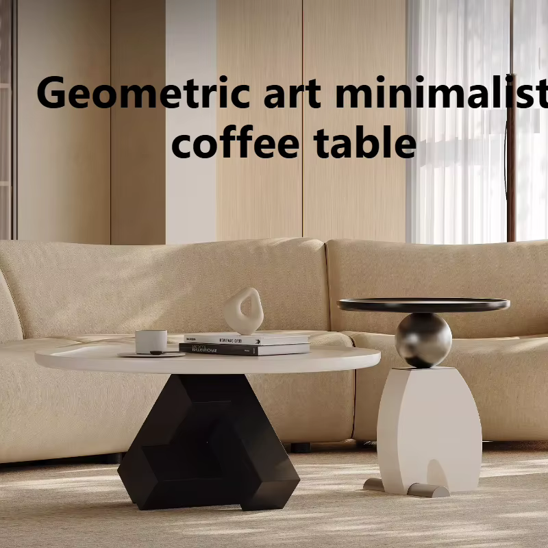 Table basse circulaire créative et artistique avec rangement
