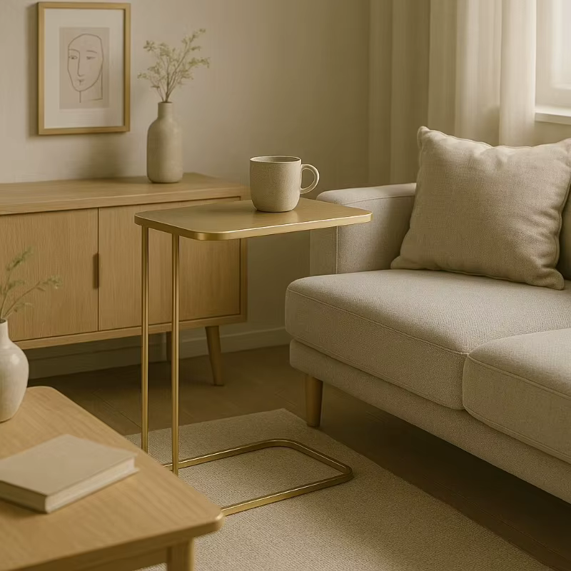 Table d'appoint de canapé en métal minimaliste moderne