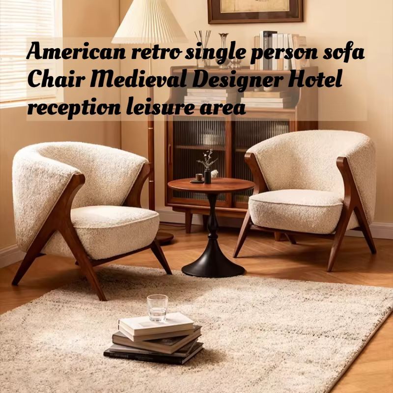 Fauteuil lounge rétro américain Wabi Sabi