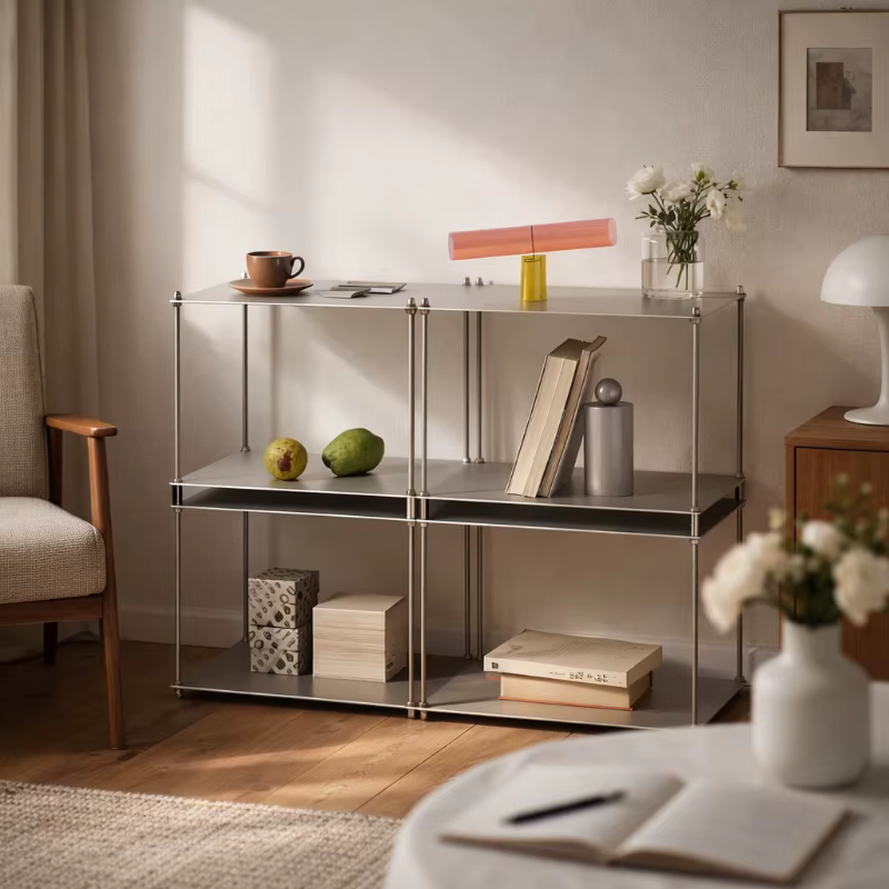 Étagère de rangement modulaire en acier inoxydable