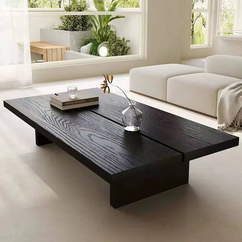 Tables basses vintage en bois massif noir
