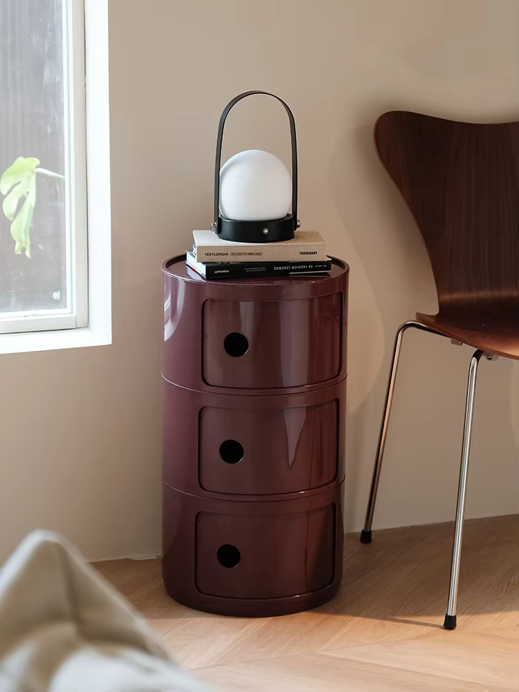 Table de chevet ronde en frêne pour chambre à coucher