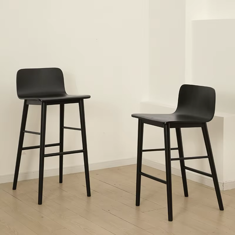 Tabouret de Bar en bois massif de styliste américain moderne
