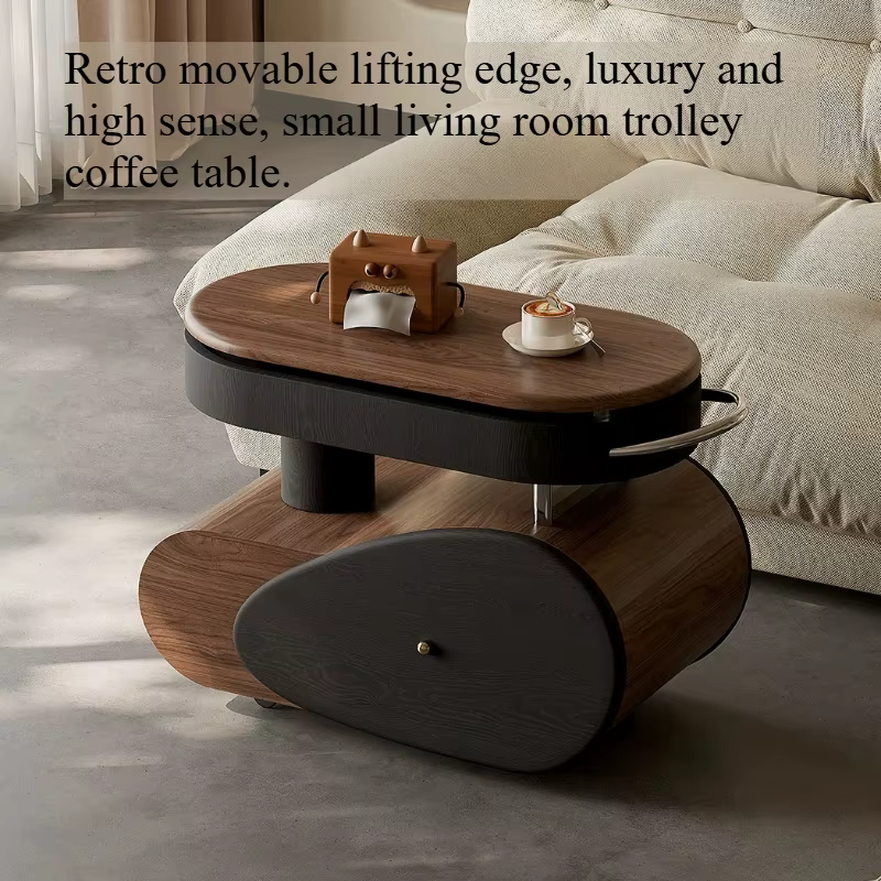 Table basse de bureau relevable vintage en bois pour salon