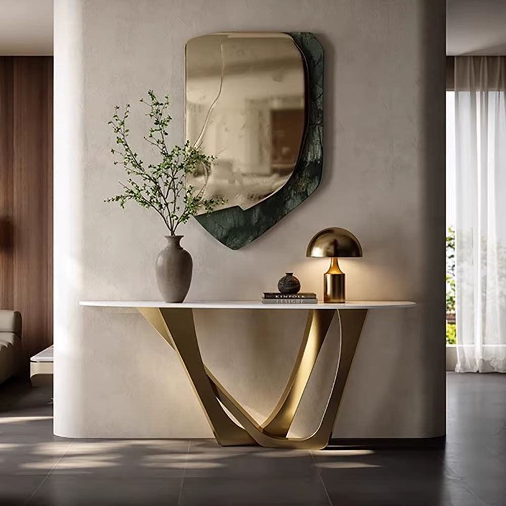 Table console de luxe, design moderne et élégant, meuble de salon