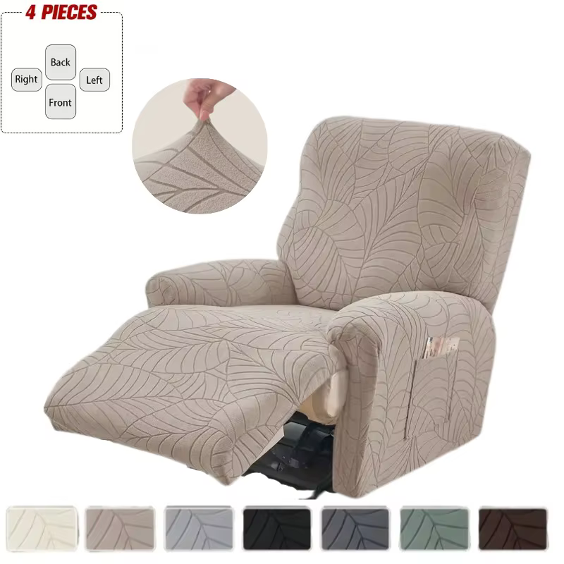 4 housses de canapé inclinable jacquard élastiques