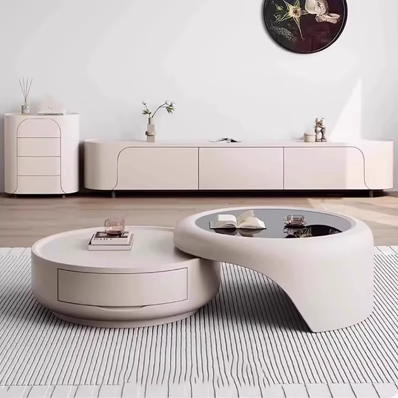 Table basse De luxe nordique avec rangement Design Premium