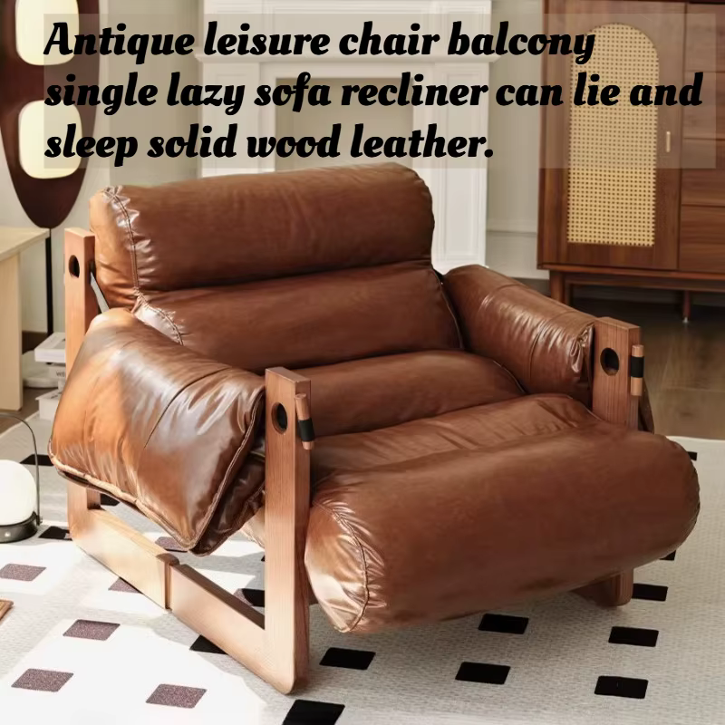 Fauteuil inclinable American Vintage Jersey en bois massif