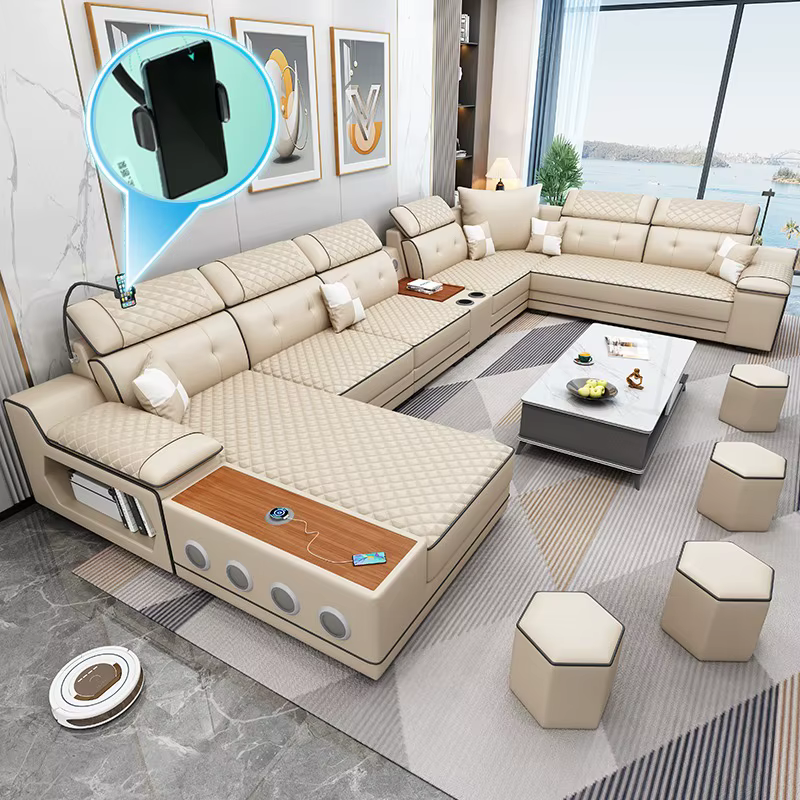 Canapé nordique imperméable moderne en cuir