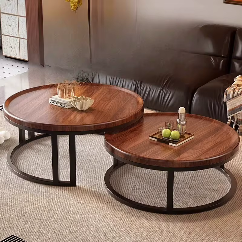 Tables basses rondes centrales Design en bois