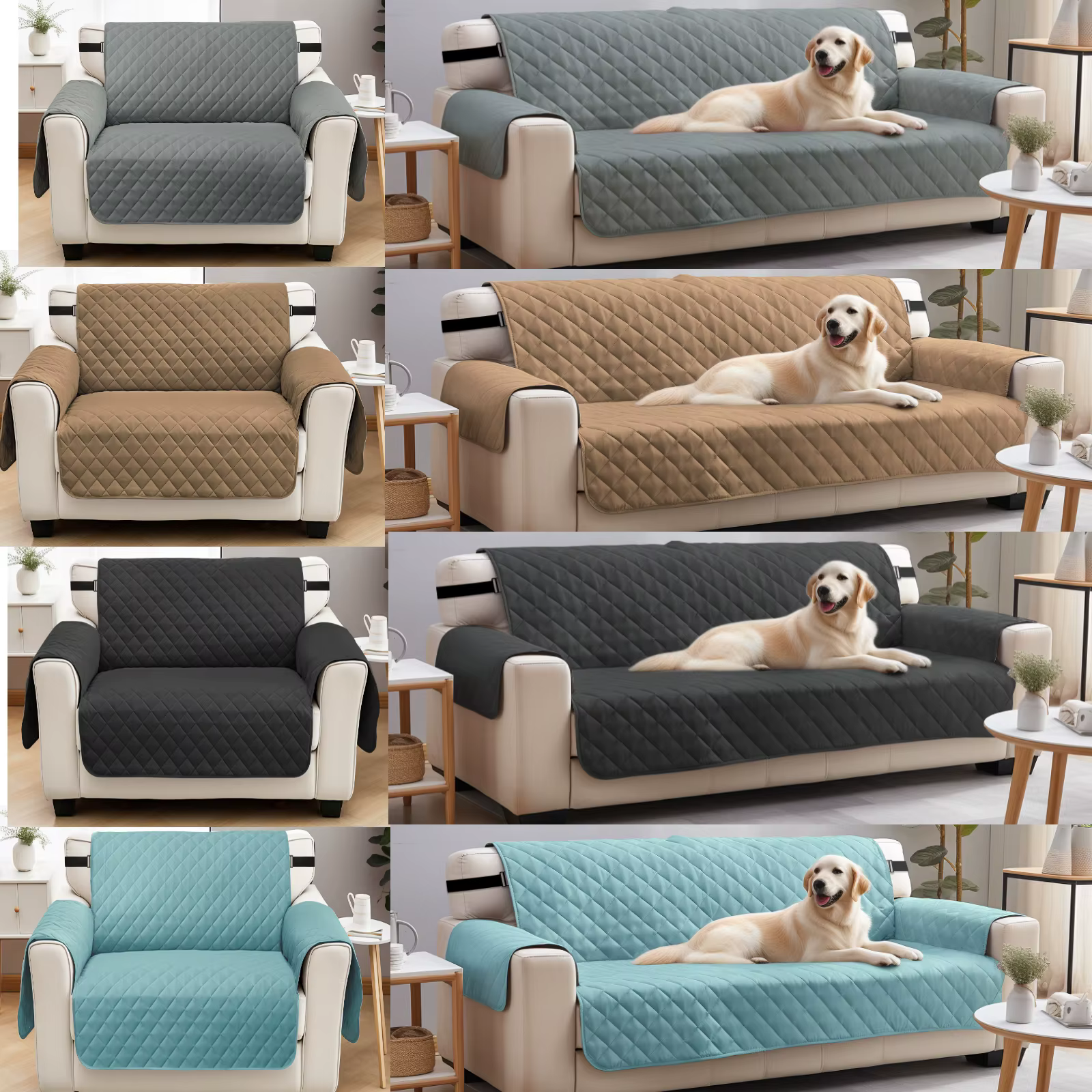 Housse de canapé matelassée imperméable