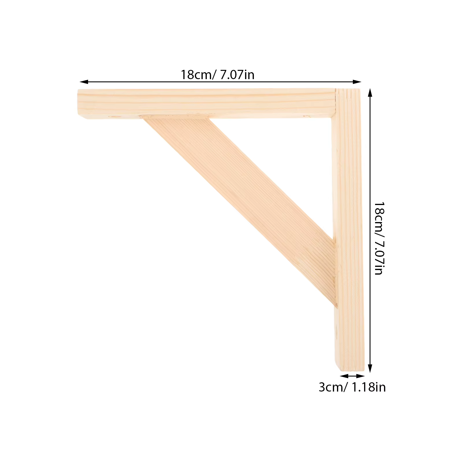 Support d'étagère triangulaire en bois