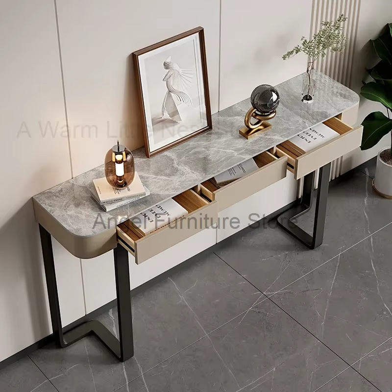 MELCabinet-Table console brillante de luxe pour couloir