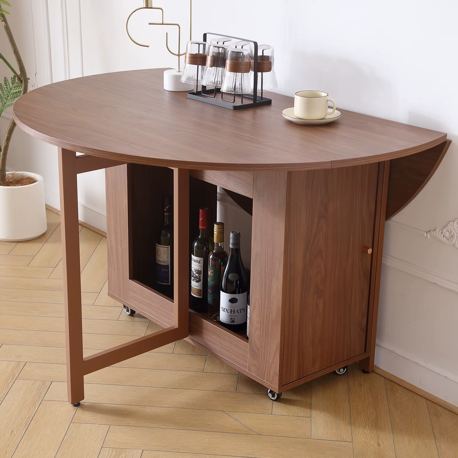 Table à manger ronde pliante multifonctionnelle avec chaises