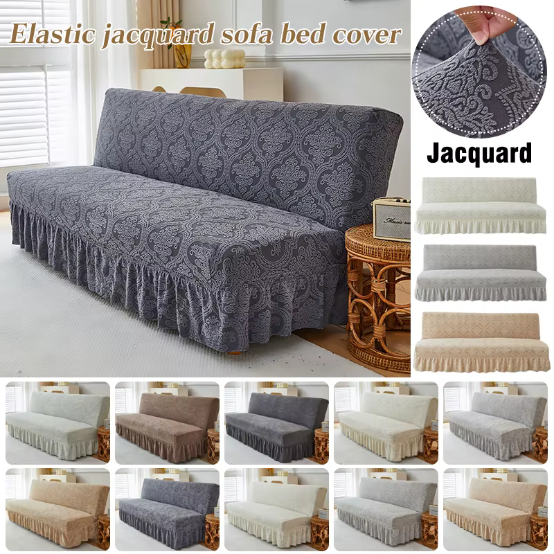 Housses de canapé-lit Jacquard avec jupe