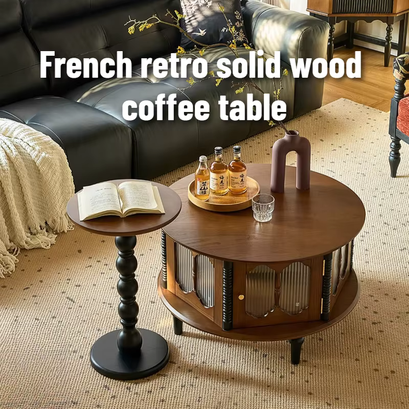 Table basse de rangement style rétro
