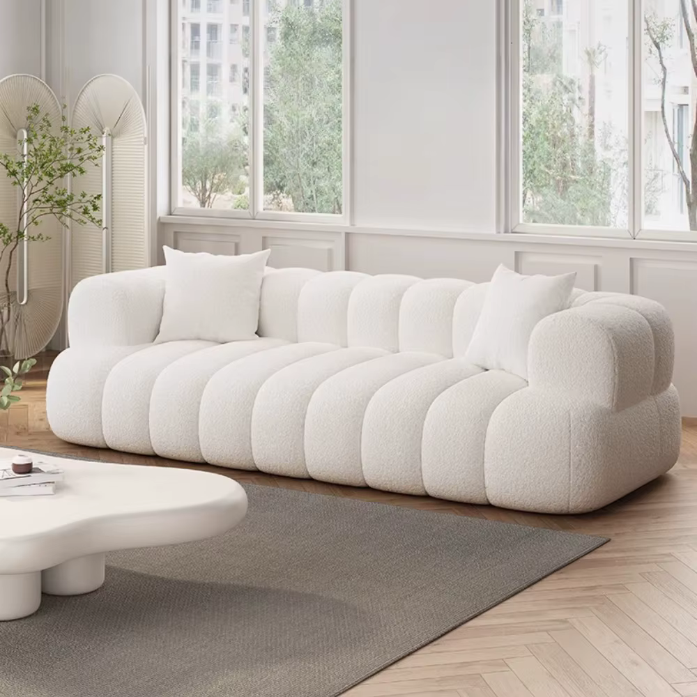 Canapé sectionnel inclinable en peluche