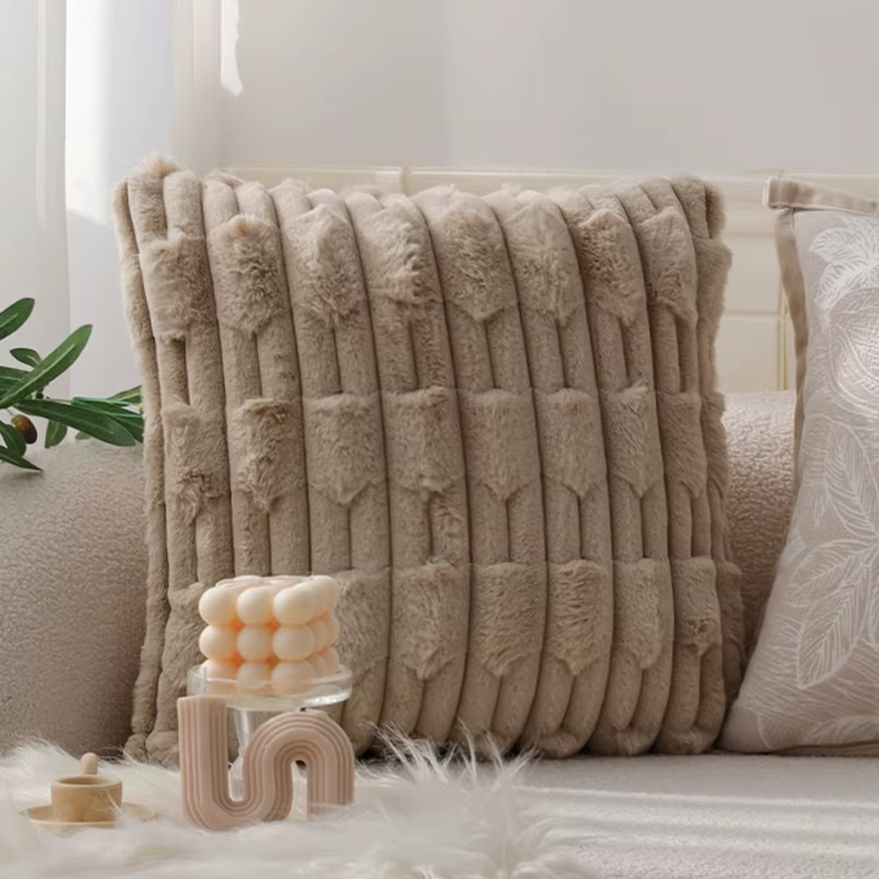 Juste de coussin en peluche douce de style nordique