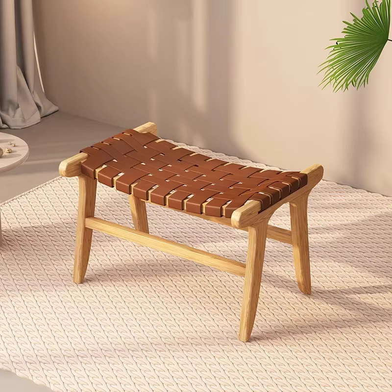 Repose-pieds tissé en corde minimaliste