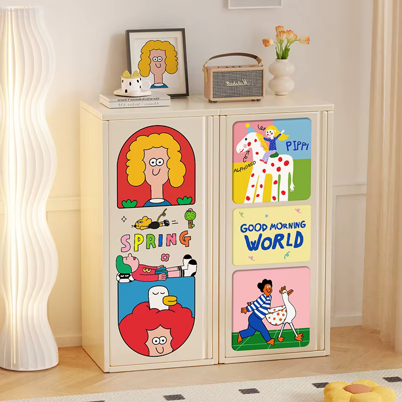 Meubles de salon modernes : Vitrine créative et élégante de style crème