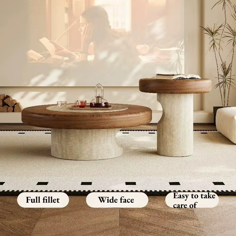 Tables basses rondes en bois