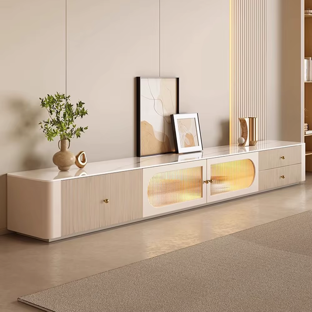 Meuble Tv moderne blanc crème