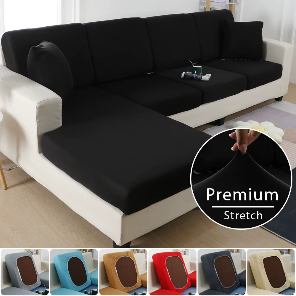 Housses de coussin de siège de canapé noires