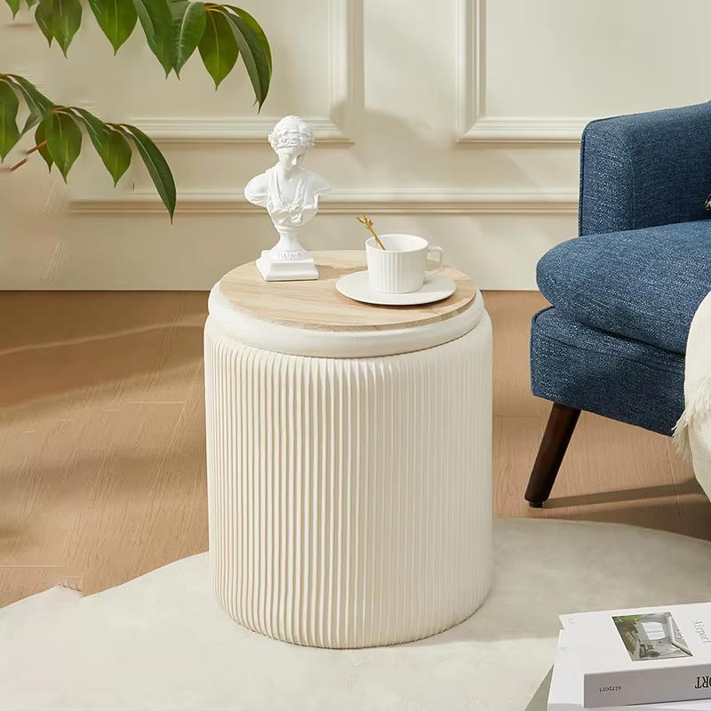 Tabouret de commode de salon pouf rond