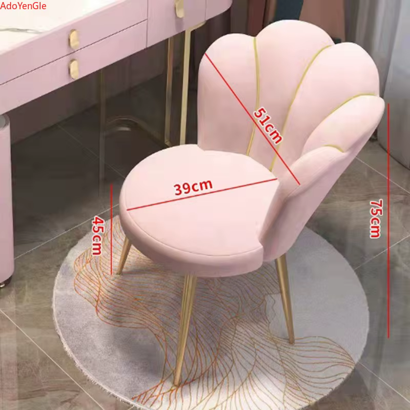 Chaises nordiques meubles de maison chaise de salle à manger de luxe salon réception dossier en velours doux manucure loisirs maquillage tabouret ins