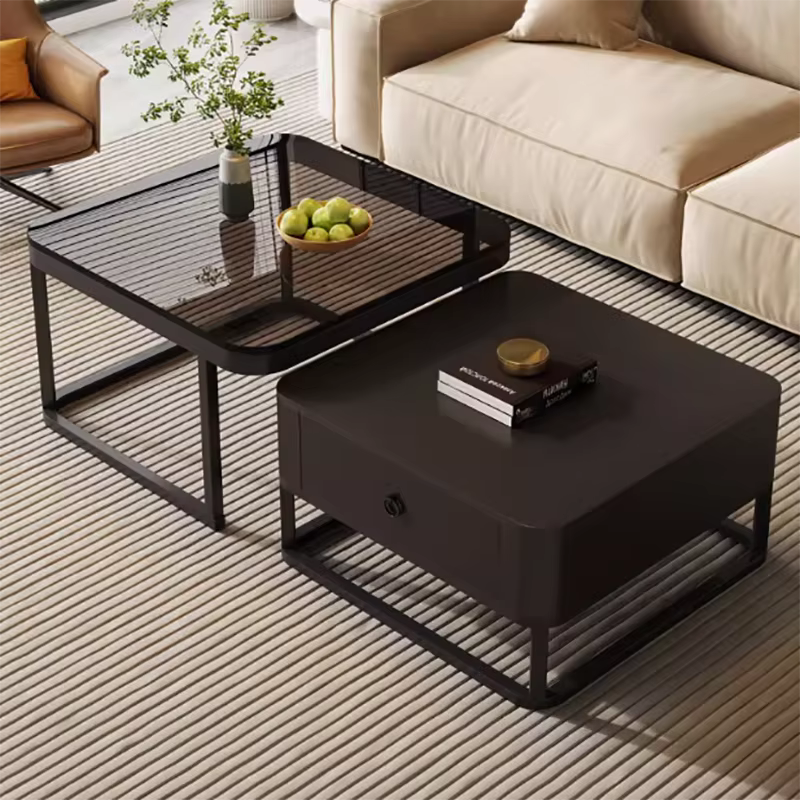 Table basse esthétique carrée rangement universel