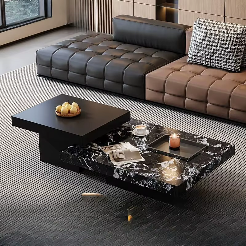 Tables basses modernes noires ensemble de luxe
