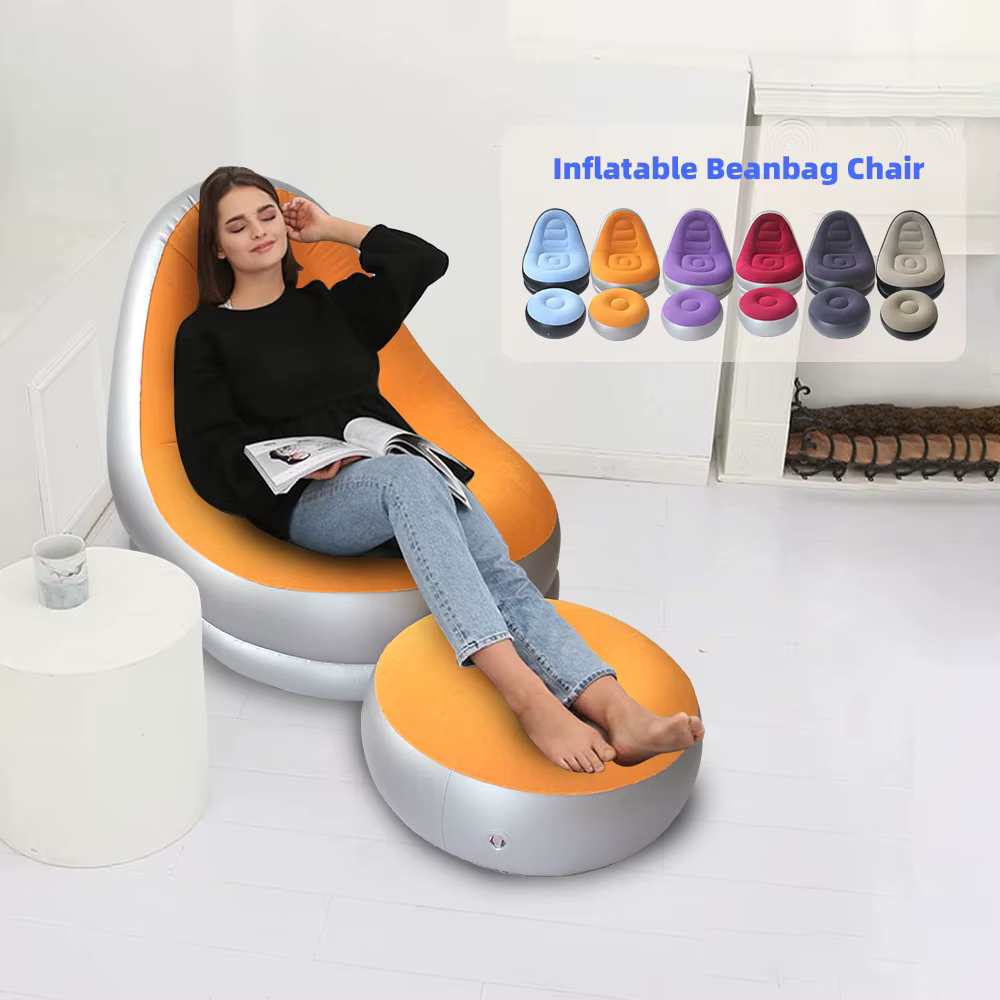 Canapé gonflable avec tabouret
