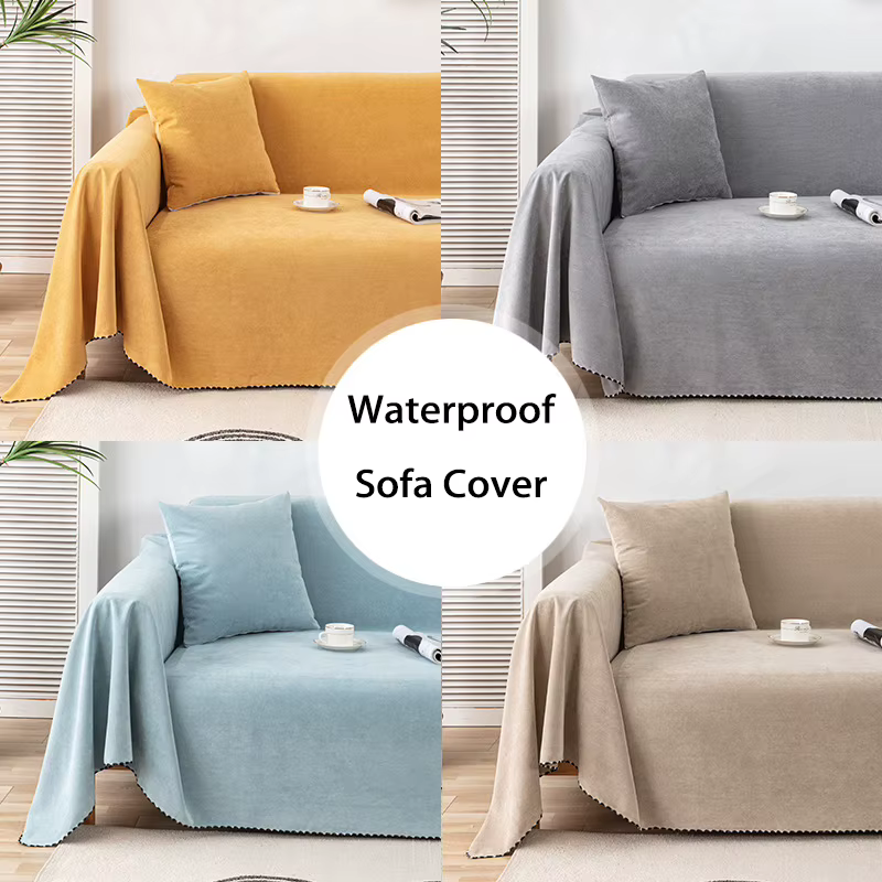 Housse de canapé imperméable de couleur unie