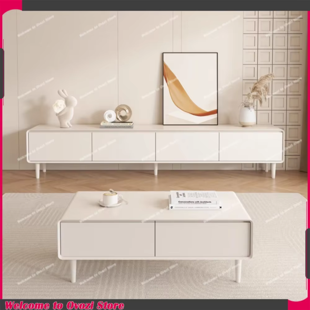 Meuble TV d'angle de luxe minimaliste avec rangement et pieds