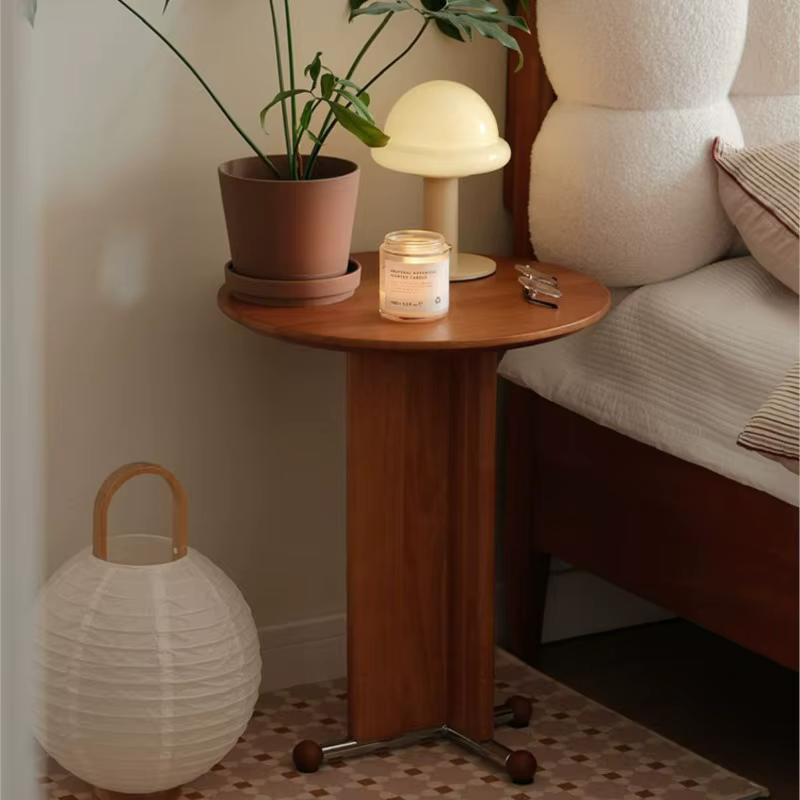 MOMO – petite table basse rétro en bois massif de noyer