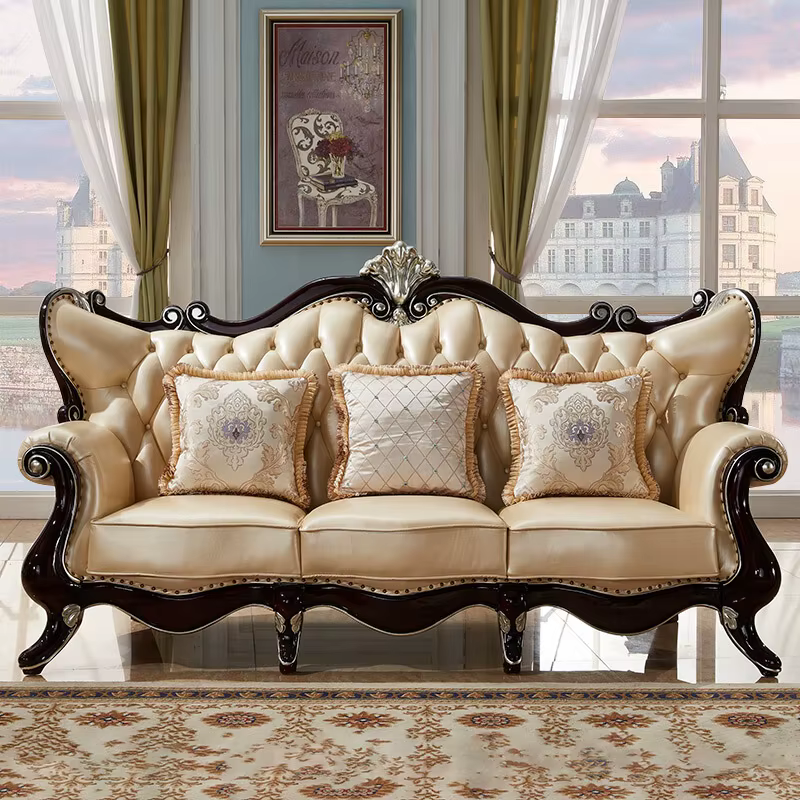 Sectionnel luxe salon canapé en cuir véritable moderne relaxant
