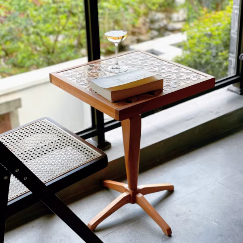 Table basse Mobile rétro en bois de cerisier