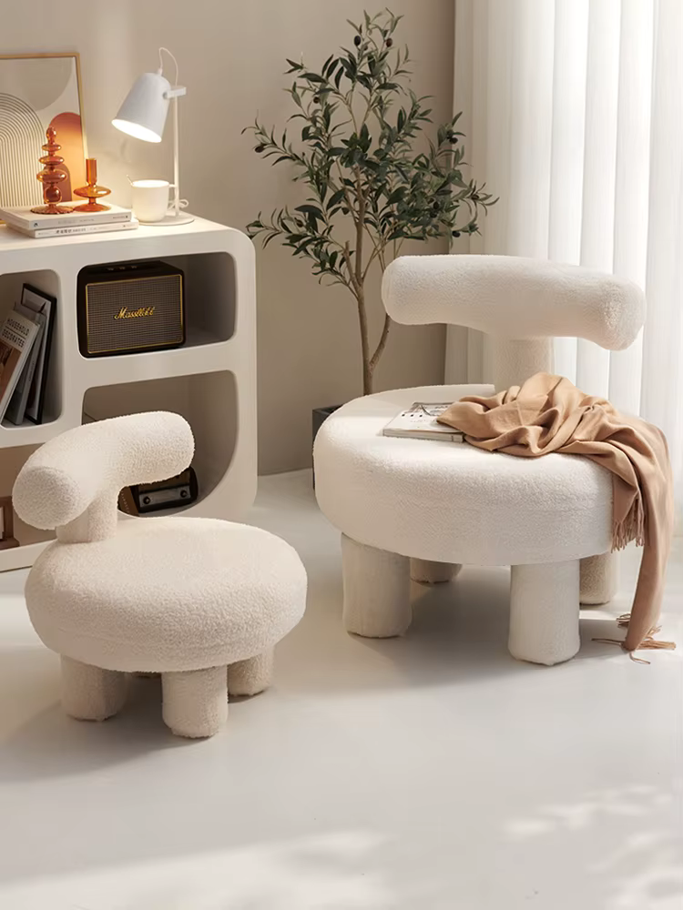 Chaise de canapé en laine d'agneau de luxe