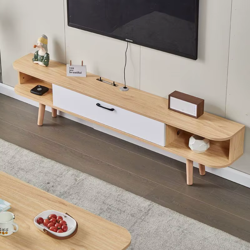Meuble TV en bois massif pour petit appartement