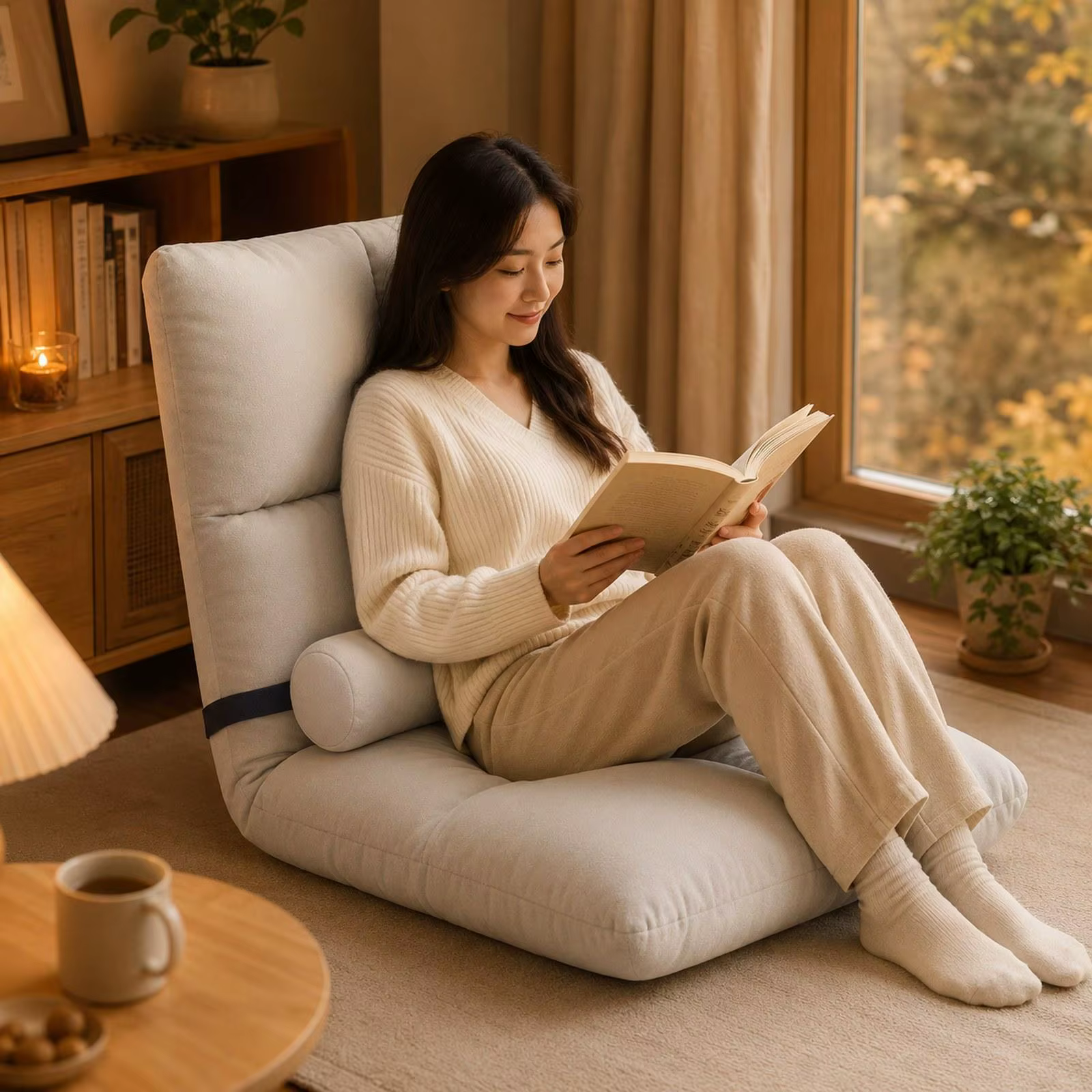 Fauteuil de sol avec dossier pour regarder la télévision