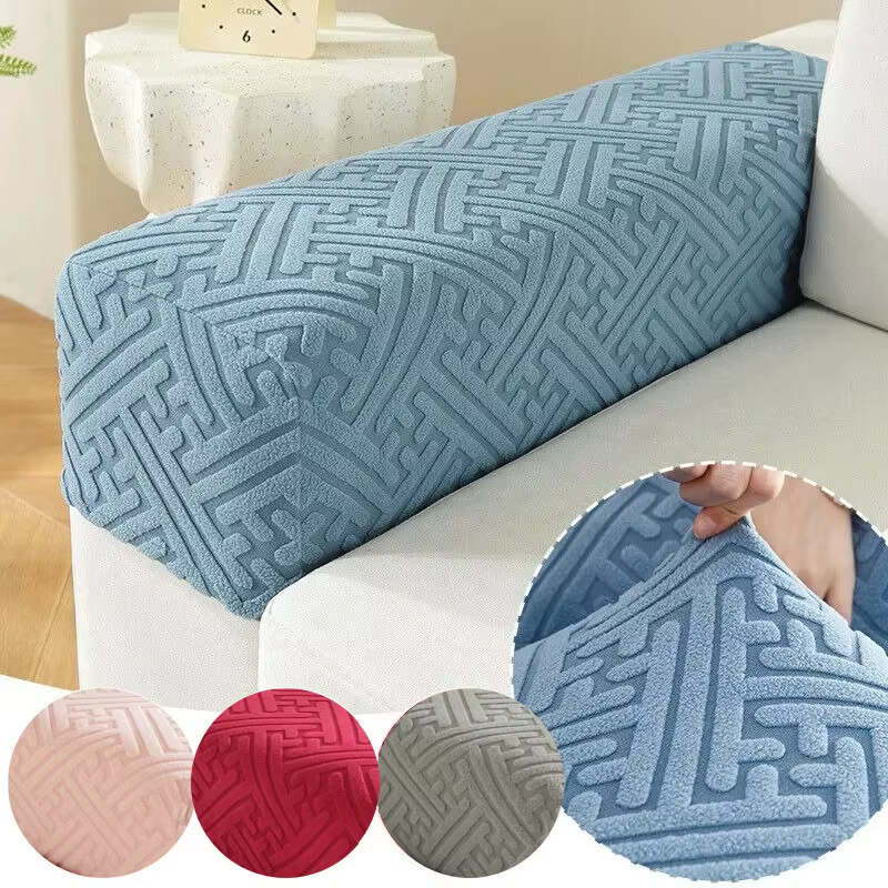 2 pièces 76cm x 25cm Jacquard extensible ajustement canapé bras protecteur accoudoir couvre