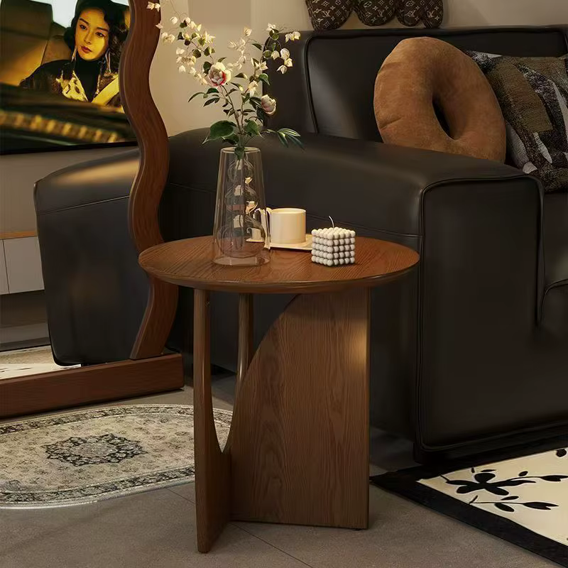 Table d'appoint ronde créative en bois massif