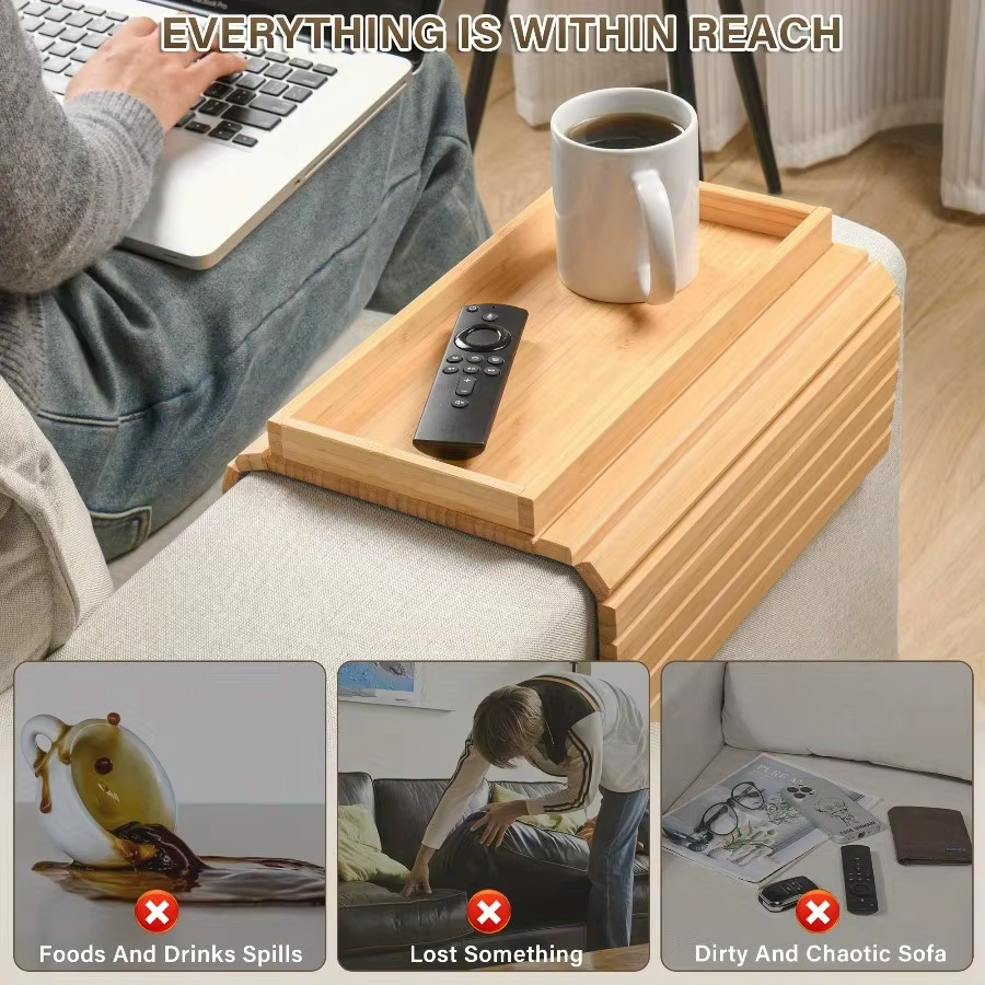 Table d'appoint pour canapé avec porte-gobelet