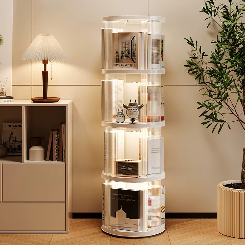 360 ° Bibliothèque rotative pour salon