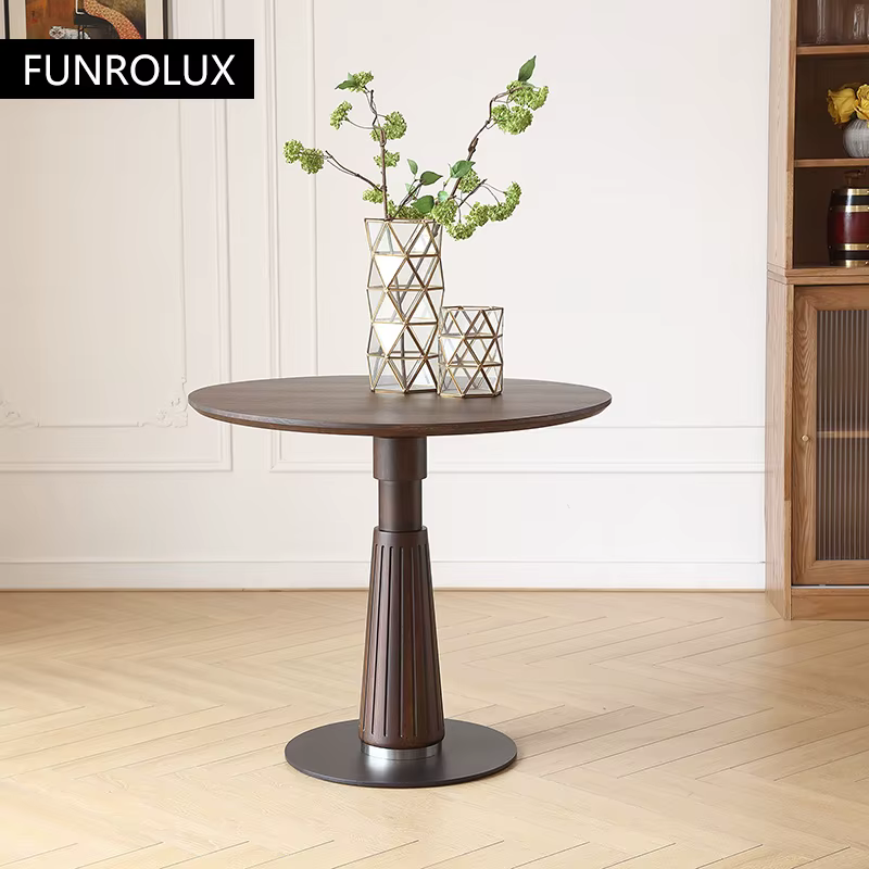 Table basse ronde en bois massif