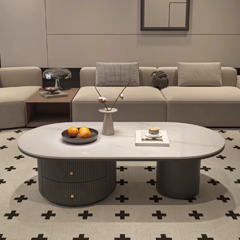 Tiroir blanc Table basse fleur Design luxe salon