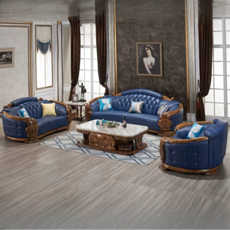 Canapé d'angle moderne de luxe en cuir